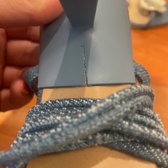 Alohas Kendra Bloom Denim Blue Tie Strap Sandals - Women's EU 37 - Picture 11 of 13